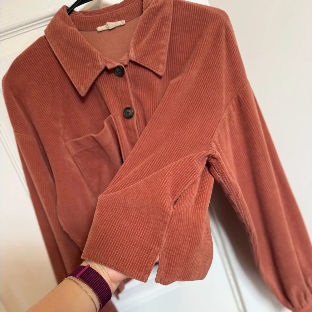 Madewell Rust Corduroy Button-Down Shirt - Picture 6 of 8